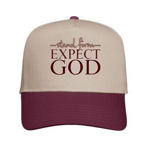 "Expect God" Burgandy Brim Snap Back